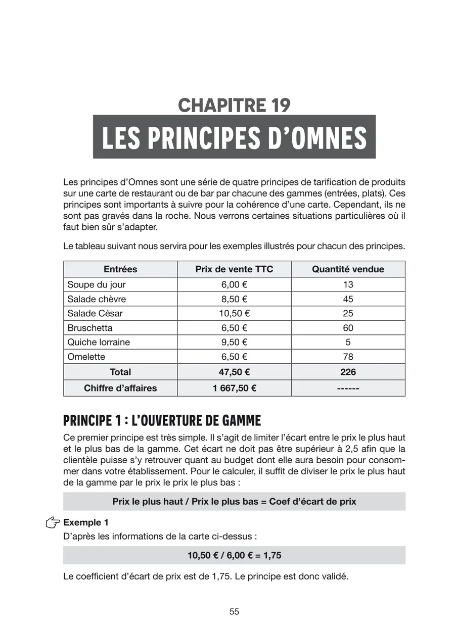 Chapitre 19, les principes d'Omnes, 1 sur 3, extrait du livre La Gestion en Restauration