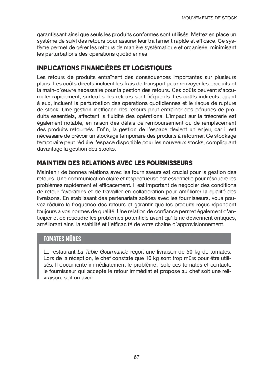 Chapitre 3, les mouvements de stock, 4 sur 6, extrait du livre Gestion des Stocks de A à Z
